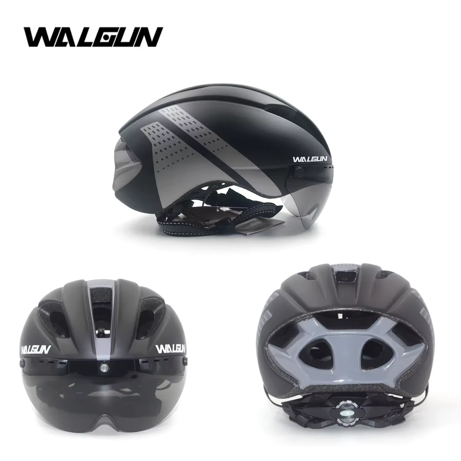 WALGUN Bicycle Helmet Aero Cycling Helmet Adults Lens Goggles Visor TT Triathlon Bicycle Helmet Cycling Equipment Part