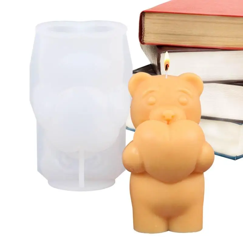 Bear Casting Mold 3D DIY Making Mold diy Crystal Glue Three-dimensional Internet Celebrity Love Bear Aromatherapy Beeswax