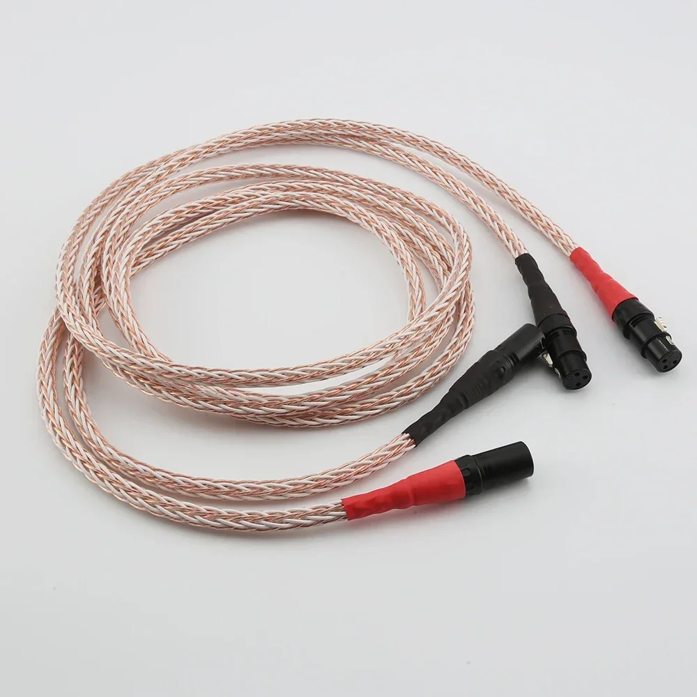 Hifi 8TC 7N OCC Pure Copper XLR Audio Balance cable XLR Male to Female M/F Audio Cable