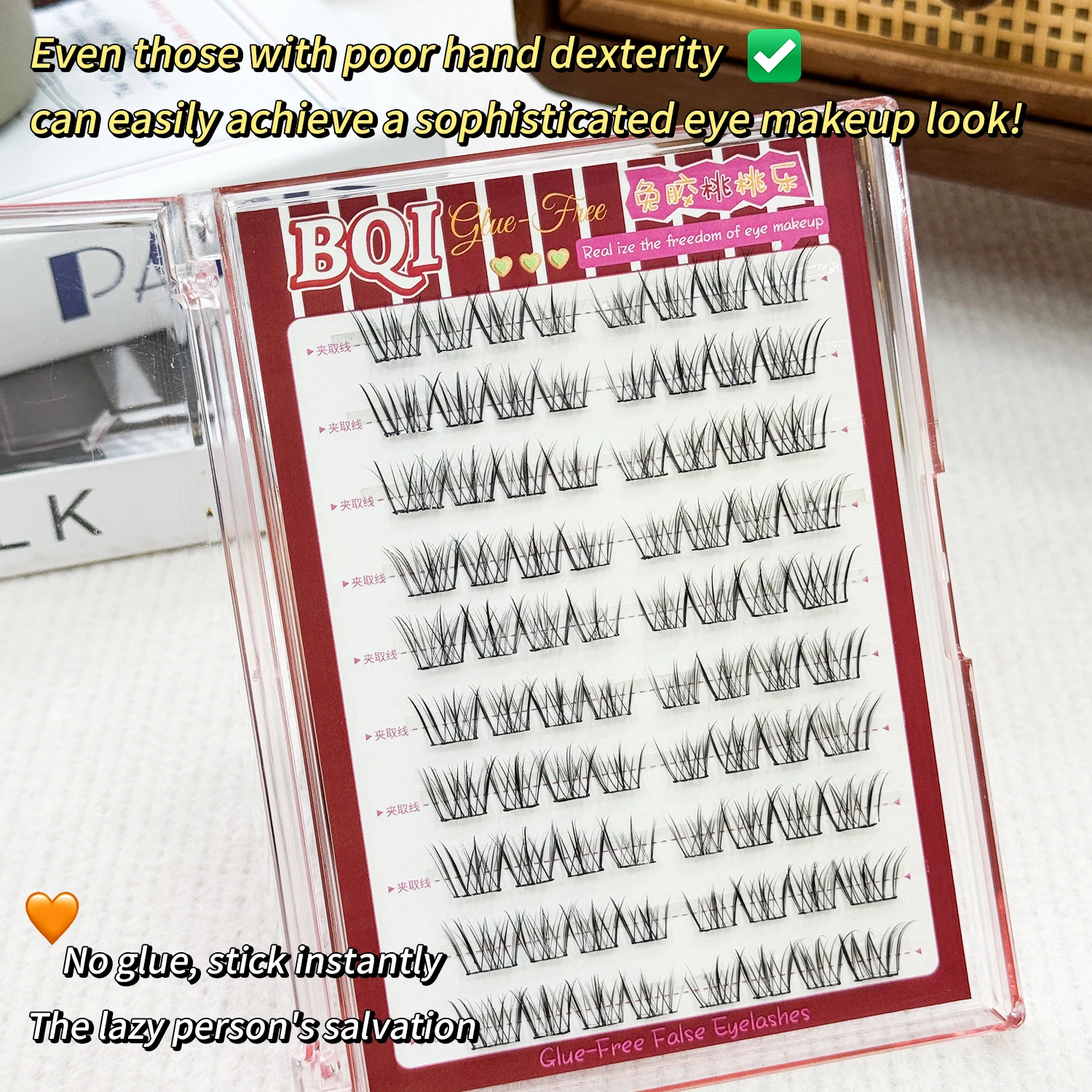 BQI Glue-Free Cluster Lashes 8 - đánh giá và giá Eyelash Extension No 9