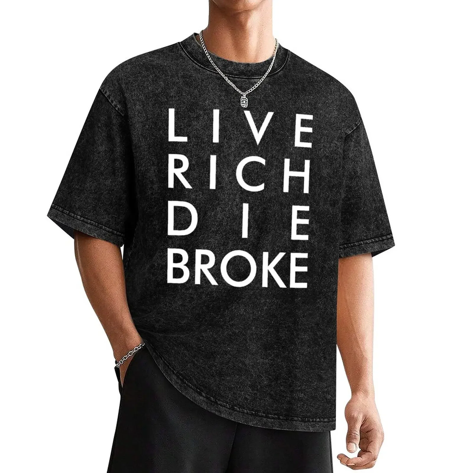 

LIVE RICH DIE BROKE T-Shirt boys animal print plus sizes slim fit t shirts for men