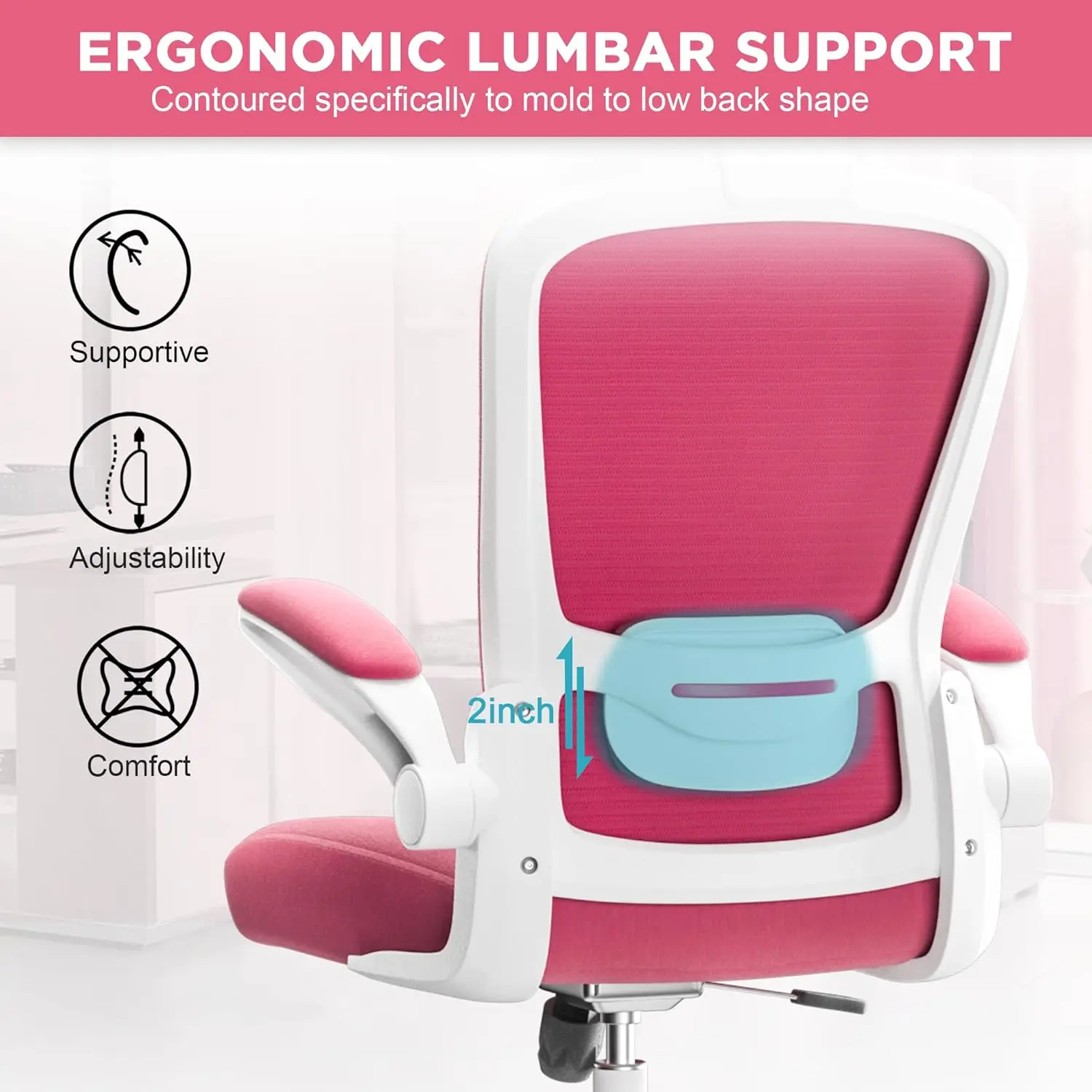 Mimoglad Office Chair, High Back Ergonomic Desk Chair with Adjustable Lumbar Support and Headrest, Swivel Task Chair