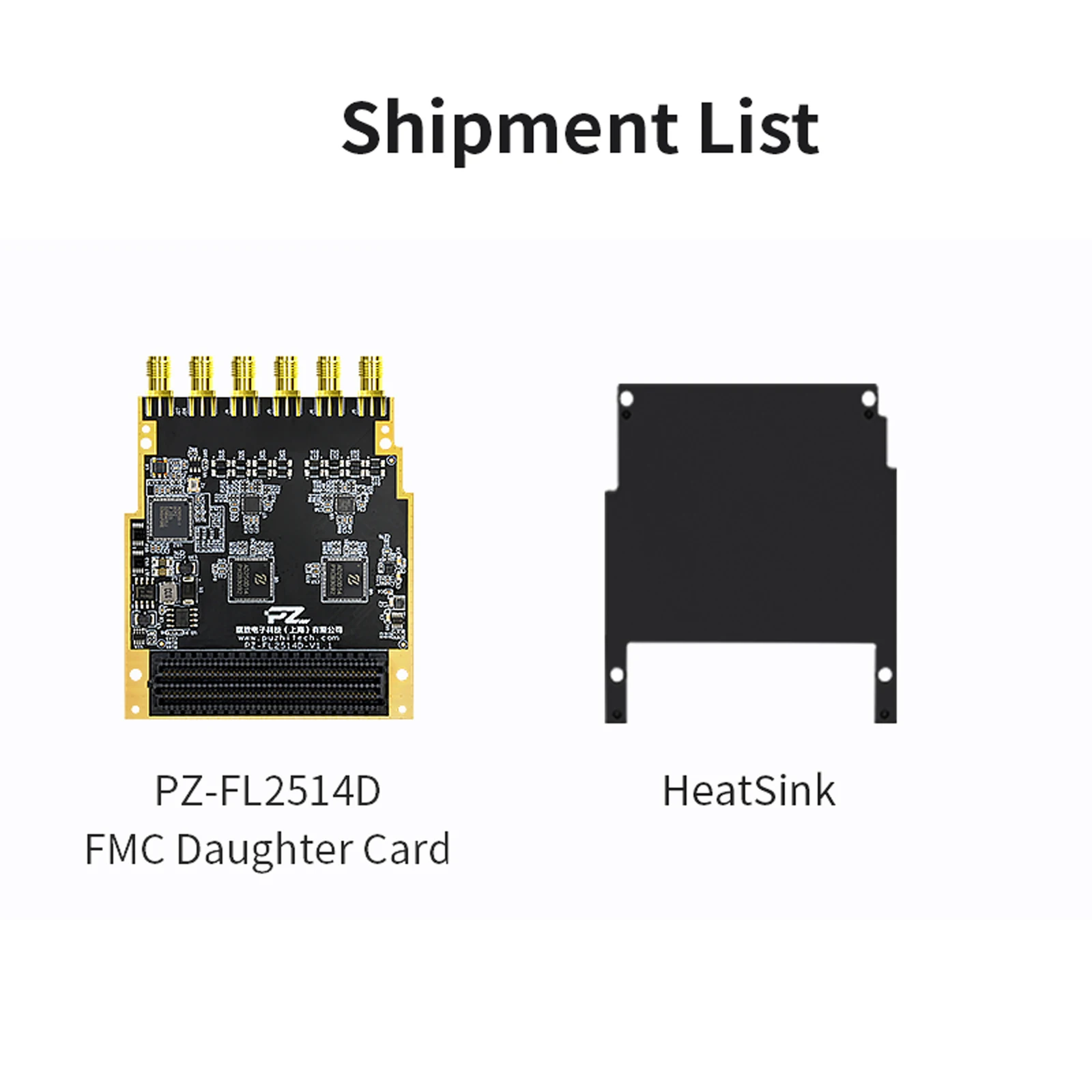 Tarjeta hija Puzhi PZ-FL2514D FMC China ADC de cuatro canales de alta velocidad 14 bits 250MSPS AD250D14 LPC FMC Board LVDS