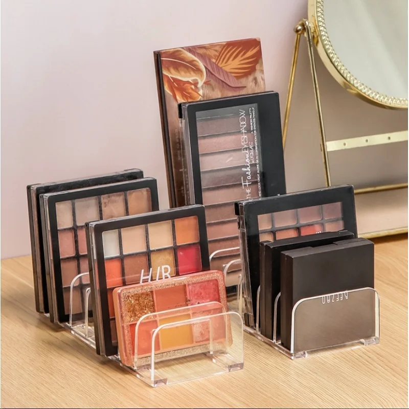 7cells Transparent Storage Box Eyeshadow Palette Organizer Acrylic Cosmetics Rack Makeup Tool Compartment Lipstick Desktop Shelf