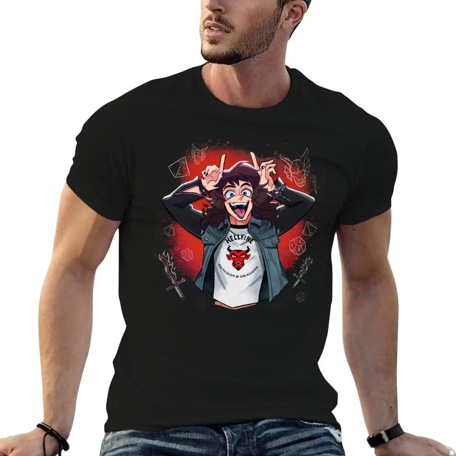 

Very rare things of Eddie Munson T-Shirt g man t shirts for men man t shirts high quality luxury brand T-Shirt