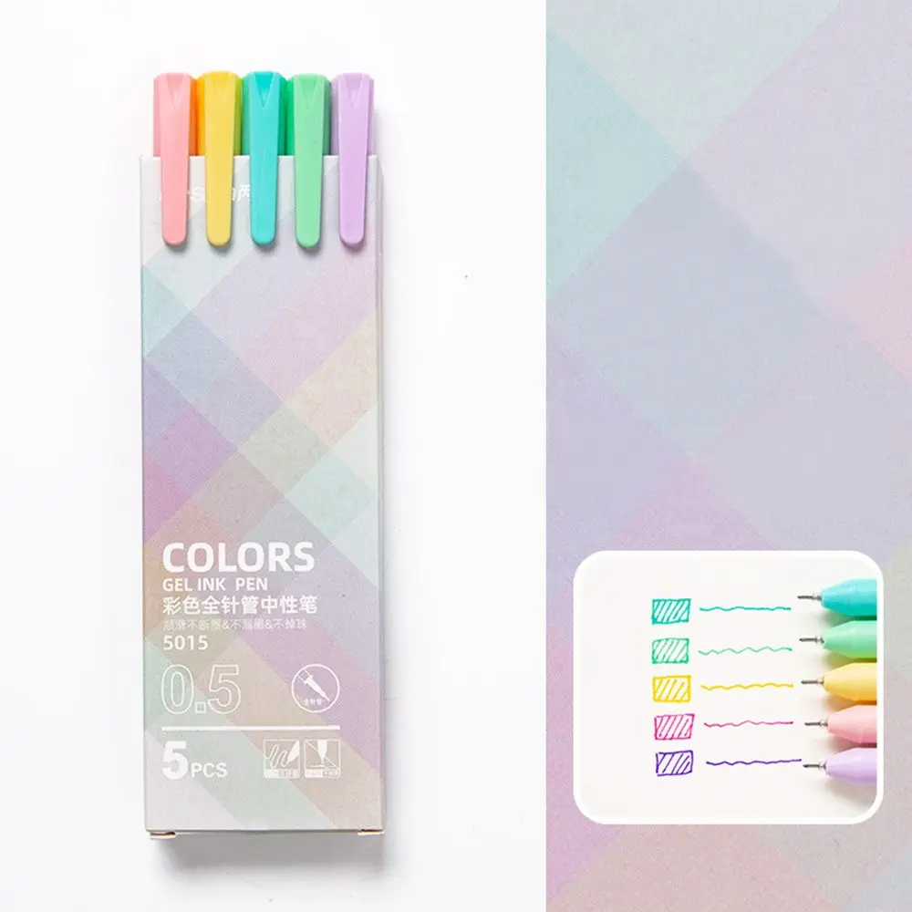 

5 Colors Durable Smooth Stationary Office Supplies Marker pen Set Color pen Signing Pen Writing Gel Pen