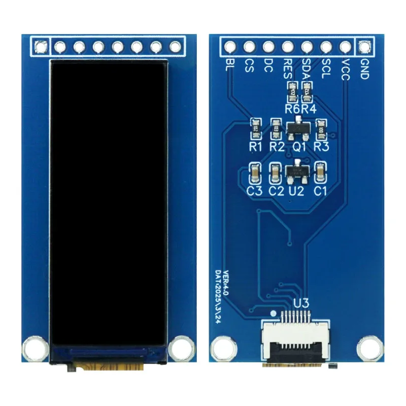 شاشة TFT LCD مقاس 1.45 بوصة GC9107 شاشة ملونة بدقة 60 × 160 SPI |   لوحة LCD صغيرة ذات شريط طويل للمشروعات التي تصنعها بنفسك/المضمنة