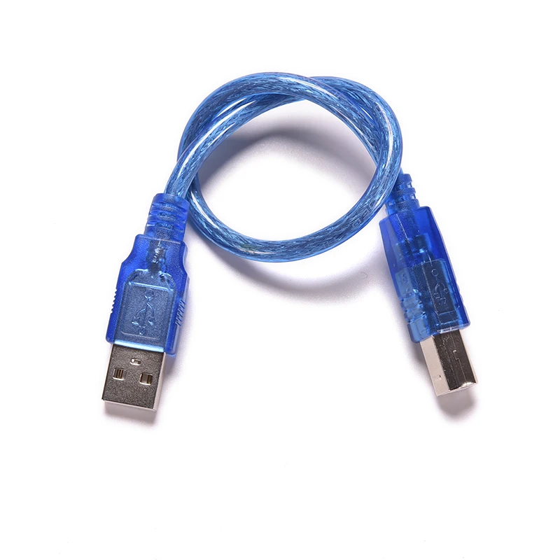 USB2.0 Printing Cable Printer Data Cable A-Type Male to B-Type Male Double Shielded High-Speed Transparent Printer Cable