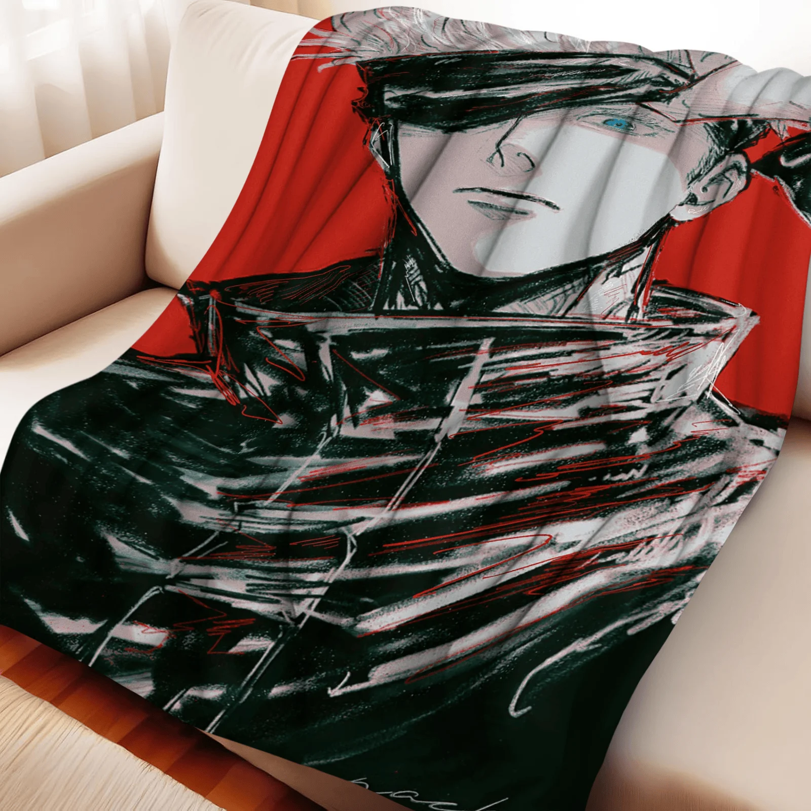 

Cozy Square Flannel Throw Blanket - Cute Character Design Home Office Nap Cover"