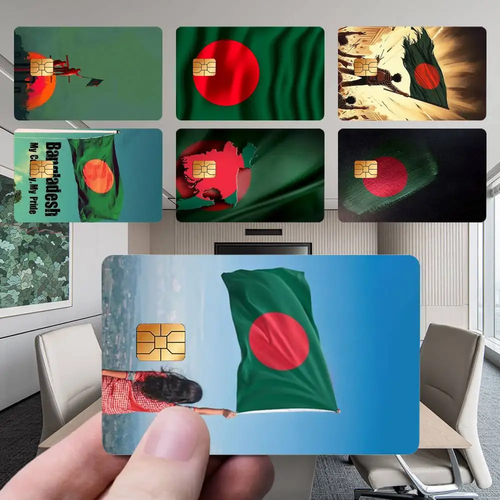 

B-Bangladesh Flag Card Stickers New Cartoon Card Debit Bank Charge Card Bus Metro Waterproof Sticker Decal Decoration