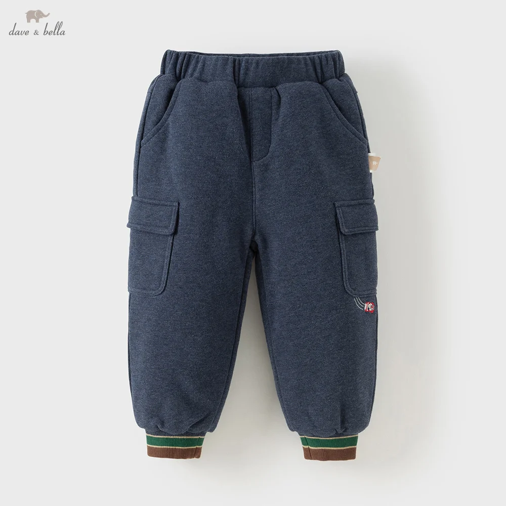 

Dave Bella Boys Cotton Pants Autumn Winter Baby Thicken Warmth Trousers Elastic Waist Plush Outerwear Children Clothes DB4254769