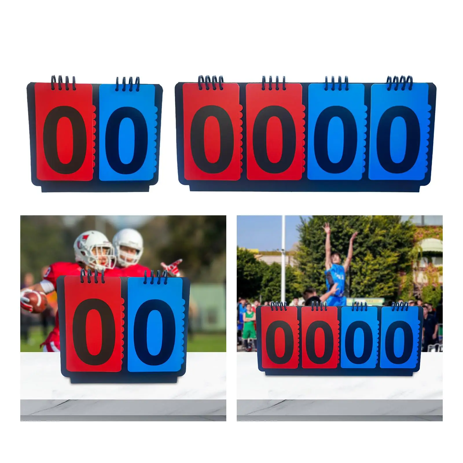 Multi Sports Scoreboard Tabletop Score Flippers Flip Scoreboard Score Counter for Games Badminton Basketball Coaches