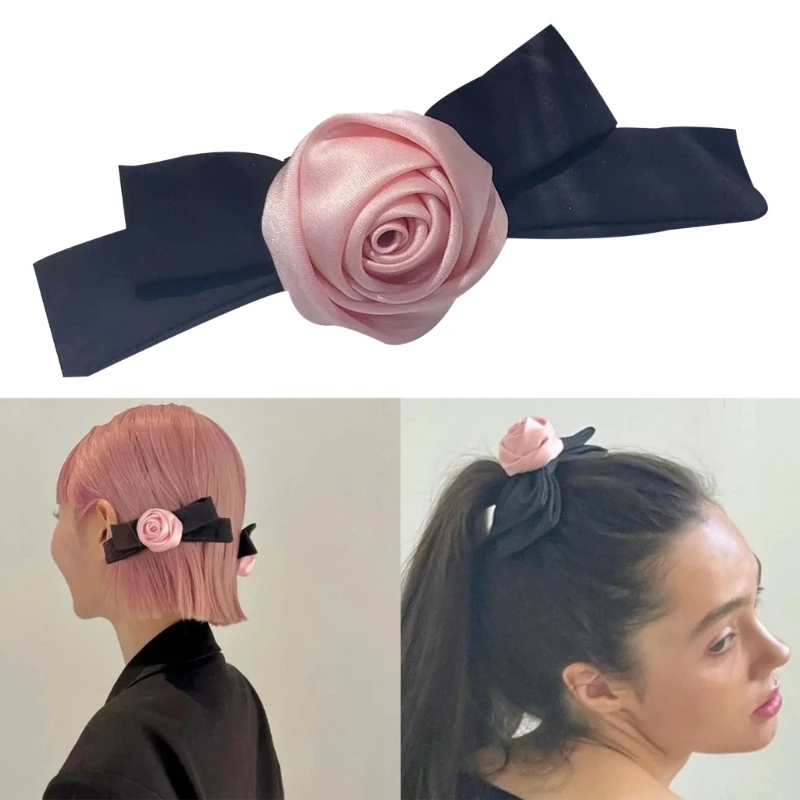 Cloth Flower Shape Hair Clip Spring Summer Headwear for Woman Girls Taking Photo Shopping Travel Non-Slip Hairpin Dropshipping