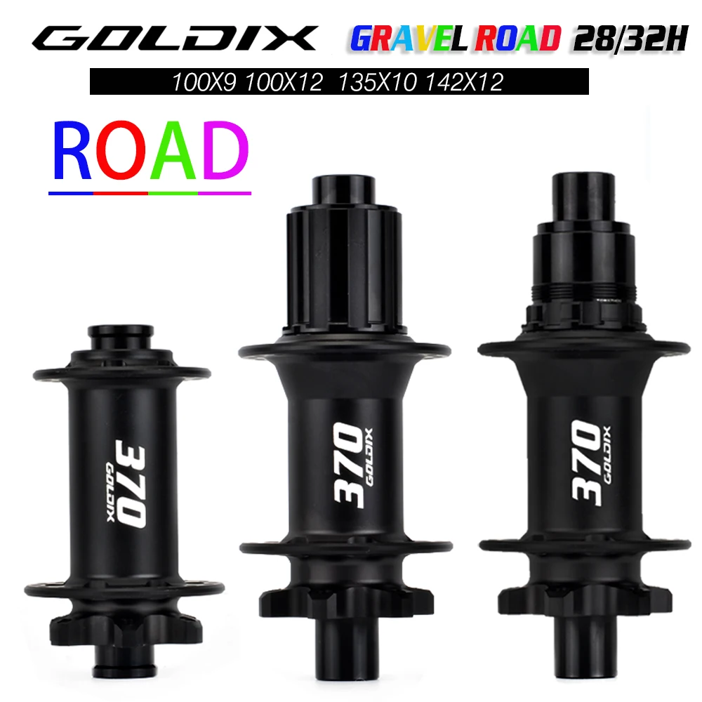 

GOLDIX R370 28H 32H Road Gravel Hub Seal Bearing 6 Bolt Disc Brake J-Bend Ratchet 36T Hub THRU/QR for Shimano HG SRAM XDR