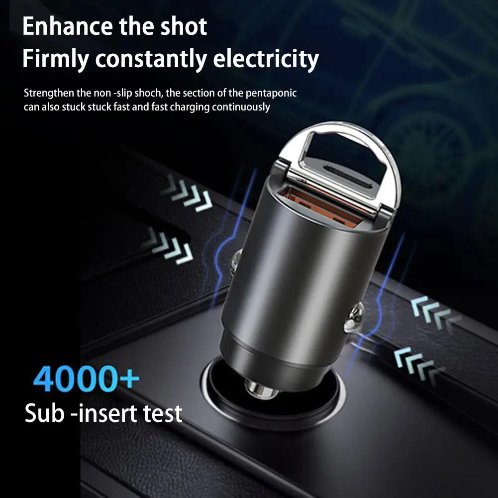 

30W Mini USB C Car Charger PD QC 3.0 Fast Charging Adapter Car Cigarette Lighter For IPhone 14 Pro Max 13 12 11 8 Plus Sums D6Q5