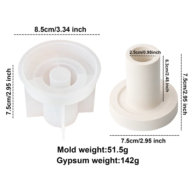 Round rod Candlestick Silicone Mold DIY Hexagonal Candle Holder Concrete Cement Gypsum Mould Epoxy Resin Handicraft Home Decor