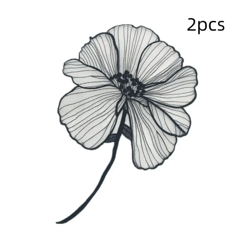 

2pc Summer Clothing DIY Sew Lotus Flower Floral Parches Embroidery Embroidery Patches Lace Appliques