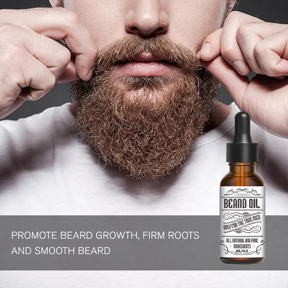 Olio essenziale di barba biologico naturale balsamo per barba profumo di tè verde per uomo olio per la crescita della barba 30ml