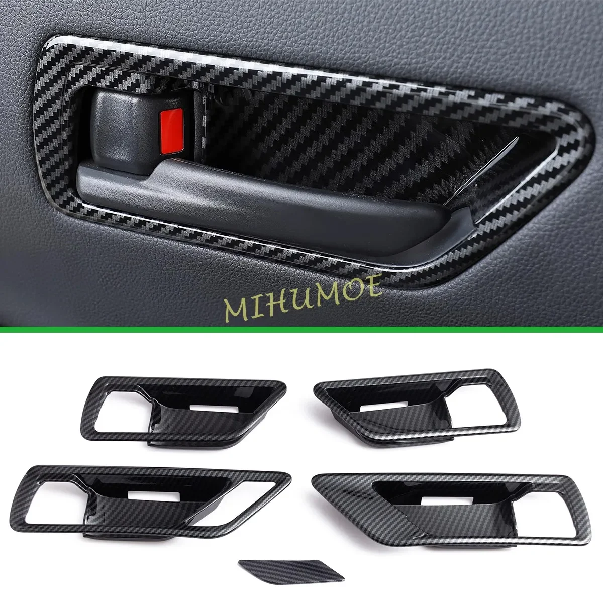 

Для Toyota Land Cruiser 300 LC300 2022 2023 2024 2025 салонная дверная ручка автомобиля окружающая крышка накладки из углеродного волокна LHD