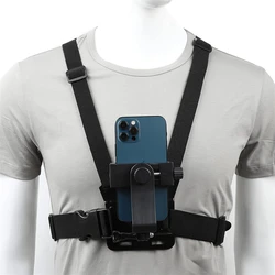 Hands Free Adjustable Mobile Phone Chest Strap Clip Holder Universal Harness Strap Stand Bracket for IPhone GoPro POV Vlog Mount