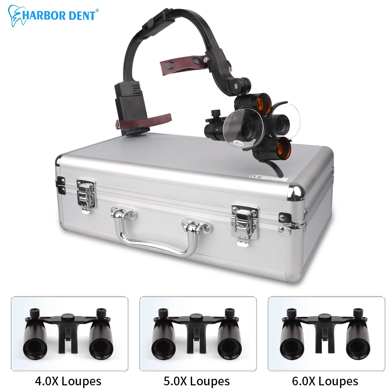 

2,5X/3,5X/4X/5X/6X стоматологическая дополнительная лупа с увеличением, бинокулярная хирургическая лупа, 5 Вт, двойная фара, светодиодная лампа, медицинские лупы