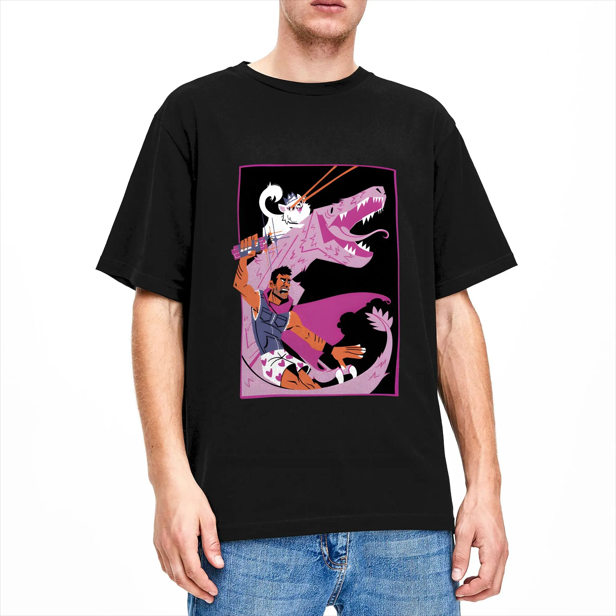 dungeon crawler carl merch T Shirts Men's  Pure Cotton Vintage T-Shirts Round Neck  Tee Shirt Short Sleeve Tops Printed