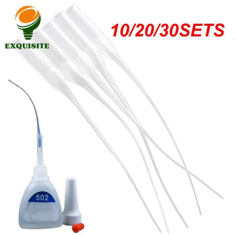 10/20/30SETS Glue Bottle Precision Applicator Glue 100 Pieces Home Accessories Tools Dropping Tube Nozzle Glue Extender