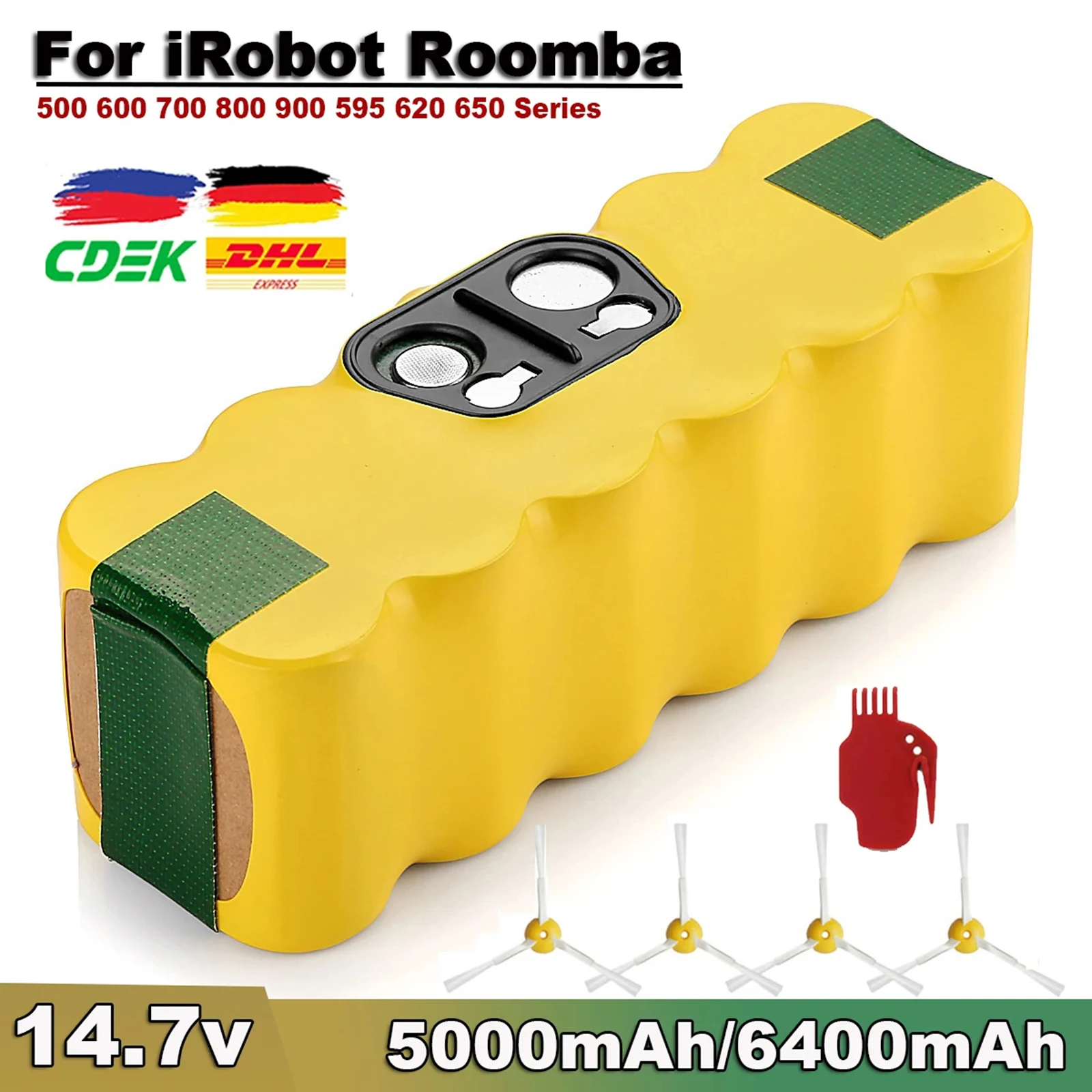 For Roomba Battery 14.4V 5000mAh Vacuum Cleaner Battery For iRobot Roomba 500 600 700 800 900 595 620 650 780 Li-ion Batteries