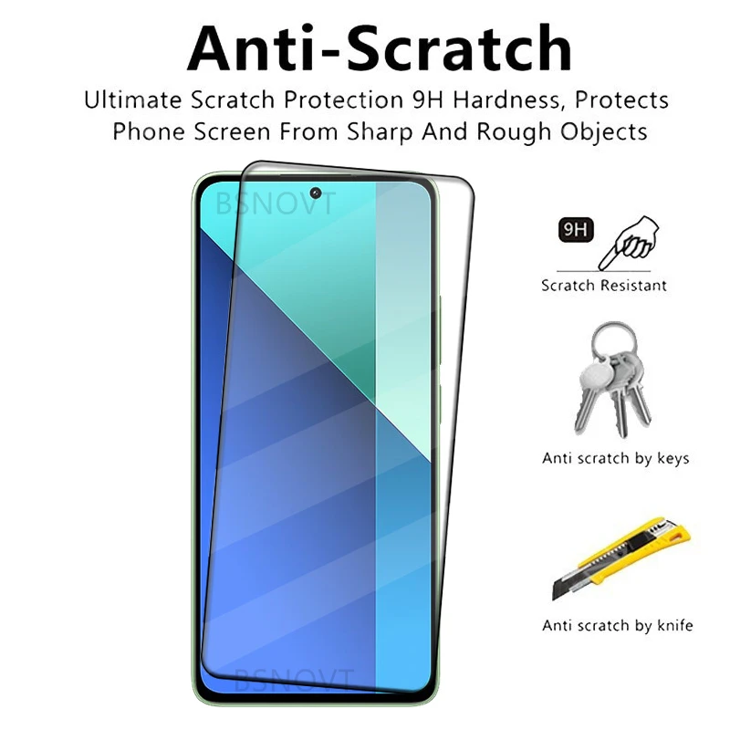 1/2/3/4PCS For Xiaomi Redmi Note 13 Glass Redmi Note 13 Tempered Glass Full Cover Glue 9H HD Screen Protector Redmi Note 13 Pro