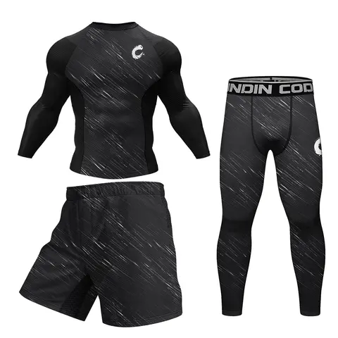 कोडी लुंडिन 4 पीस/सेट जिउ जित्सु रैशगार्ड्स एमएमए टी-शर्ट+शॉर्ट्स बॉक्सिंग ग्रैपलिंग स्पैट्स बीजेजे रैश गार्ड पुरुषों के लिए कम्प्रेशन जर्सी 10 best sales एमएमए बीजेजे - №2