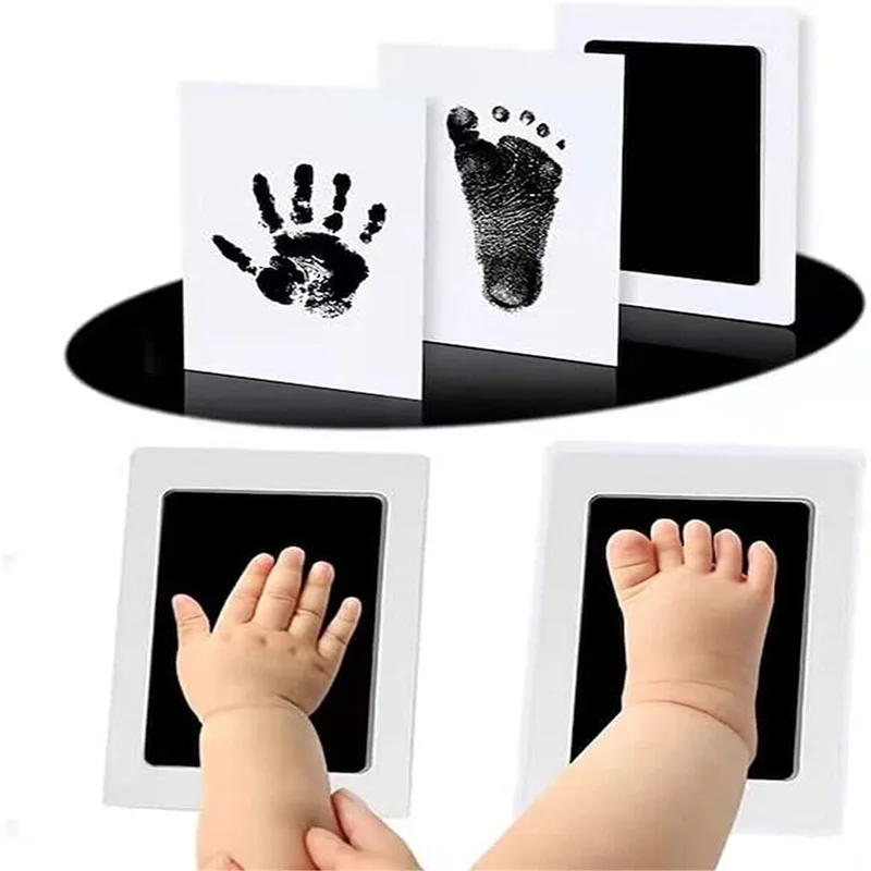 No-Touch neonato fai da te Handprint Footprint Kit tamponi di inchiostro cornice per foto giocattolo Toddlers Souvenir e Pet Cat Dog Paw Prints regali