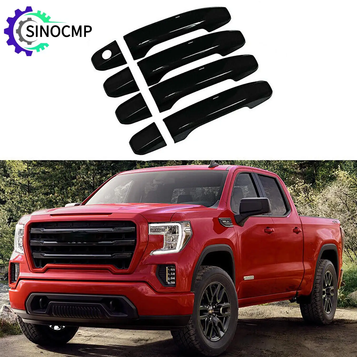 

4Pcs Door Handle Covers for Chevy Silverado Tahoe Suburban GMC Sierra Yukon 1500 2500 3500 4500 5500 6500 Smart 2014-2024 Black