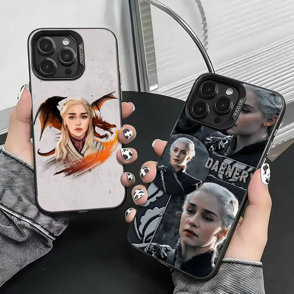 Game of Dragon Mother Thrones  Phone Case For iPhone 17,16,15,14,13,12,11 Plus,Pro Max,XS,Colored Silver Plated Inside Cover
