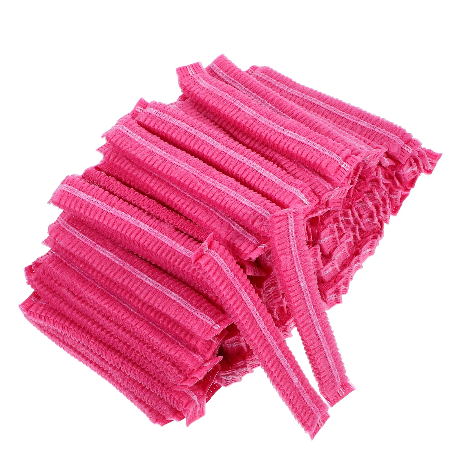

100pcs Disposable Hair Nets Food Service Non-woven Mesh Caps Hair Dust-proof Pink Nets Home Factory Use