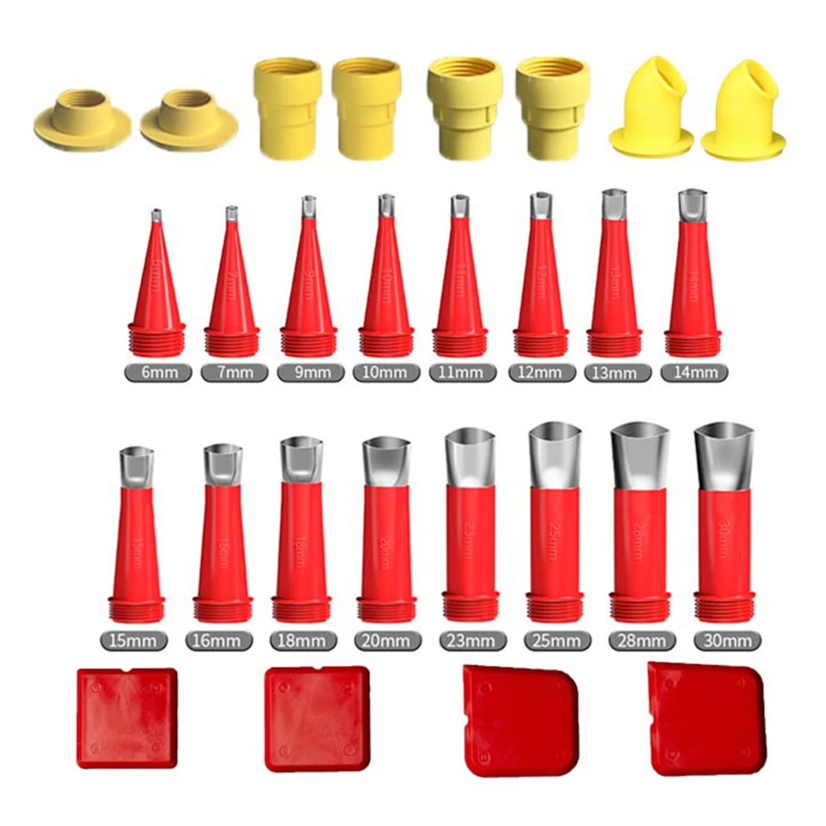 Stainless Steel Sealing Nozzle 28 Pieces Nozzles Sealing Finisher Silicone Sealant Finishing Tool Kitchen Bathroom Corner