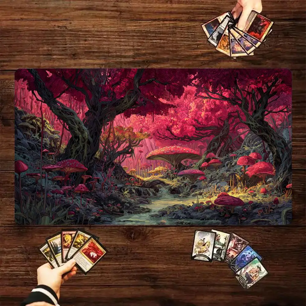 

Secret Realm in the Forest Magic Card Battle Mat MTG Playmat Anti-slip Base gathering gaming mats Board Game Mat for TCG