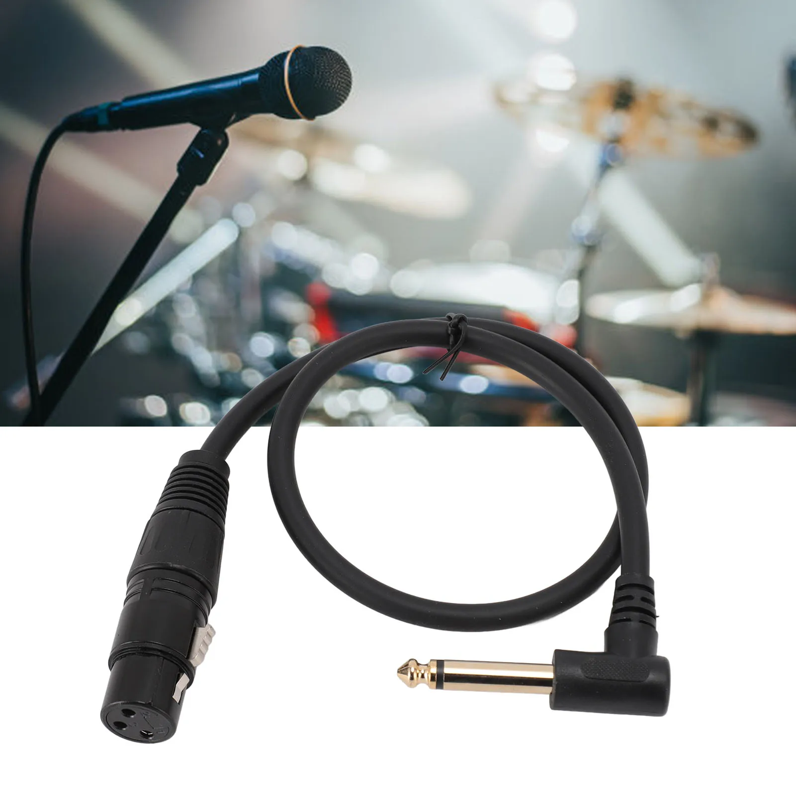 XLR Female To 6.35mm Cable Balanced Plug and Play XLR Female To 1/4 Inch Male Mono Cable 6.35mm 90 Degree Jack for Microphones