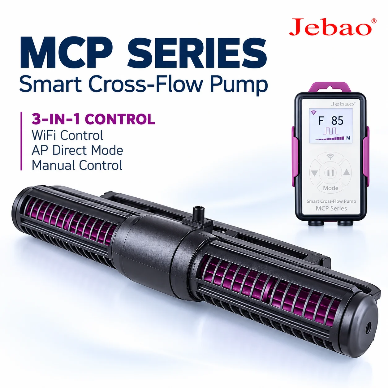 Jebao MCP Serie Aquarium WiFi Smart Cross-Flow Umwälzpumpe Wavemaker mit LCD-Display-Controller