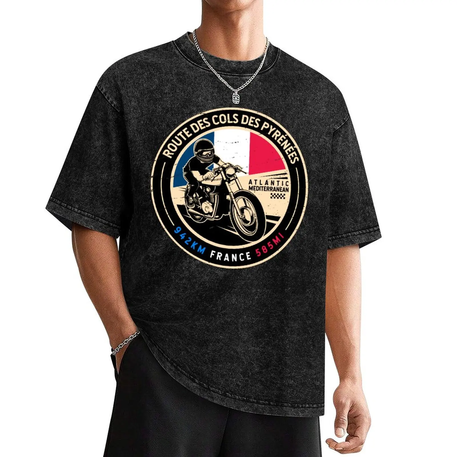 

Route des Cols Pyrenees Motorcycle T-Shirt anime figures cheap stuff mens t shirt