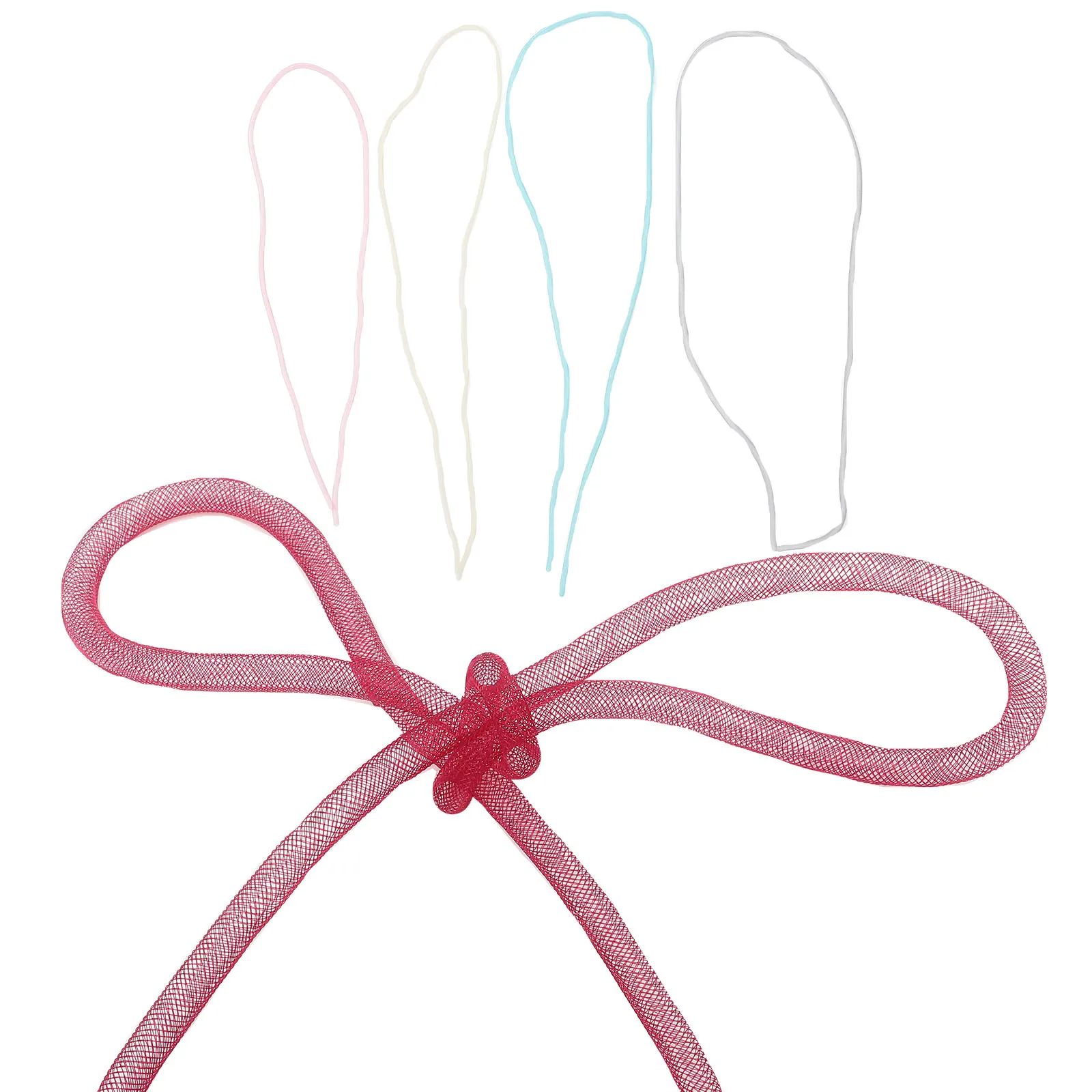 

5Pcs Decorative Mesh Tube DIY Craft Projects Hair Accessory Material Cord for Bracelets Anklets Necklaces Bowknots Festive Party