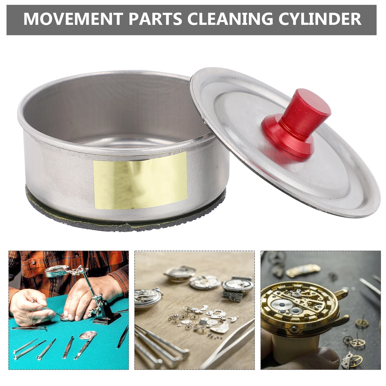 

Watch Oil Washing Jar Durable Steel Movement Cleaning Maintenance Pot for Watchmakers Watch Maintenance Tool Movement Parts Box