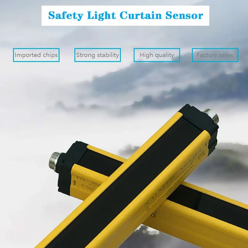 SAISITE Light Curtain Sensor Switch, Safety Light Grating Security Device, Automation Equipment, DC 24V, 20mm, 16 Beams