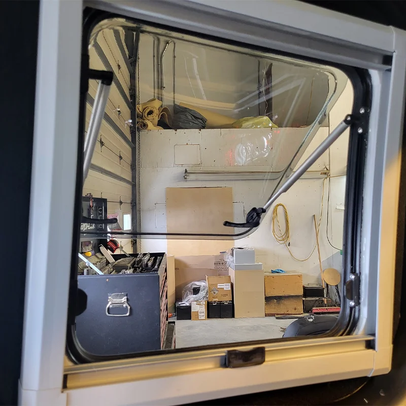Wholesale Acrylic Window Aluminum Frame R5000mm Radian For Campervan 500*500MM view 5