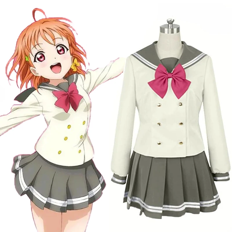 Anime Love Live! Sunshine!! Aqours Kurosawa Ruby Cute Sailor Suit Cosplay Costume Summer School Uniform Lolita Gilr Dress