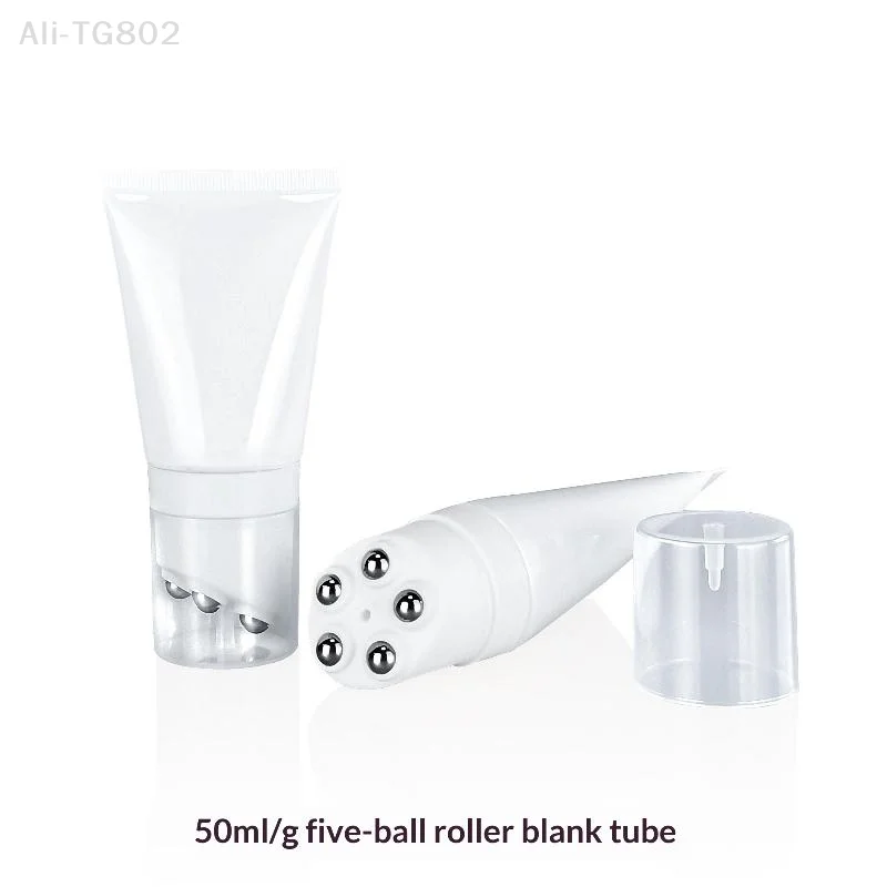 50/80g Five Stainless Steel Ball Massage Bottle Neck Cream Body Lotion Packaging Massage Cream Repeatable Plastic Container