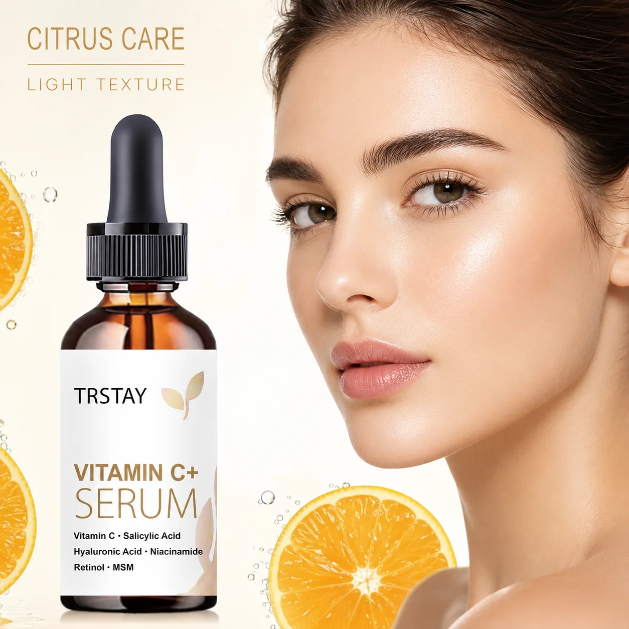 Sérum Facial de Vitamina C TRSTAY: Hidratante e umectante, de fácil absorção, deixando a pele hidratada para cuidados diários.