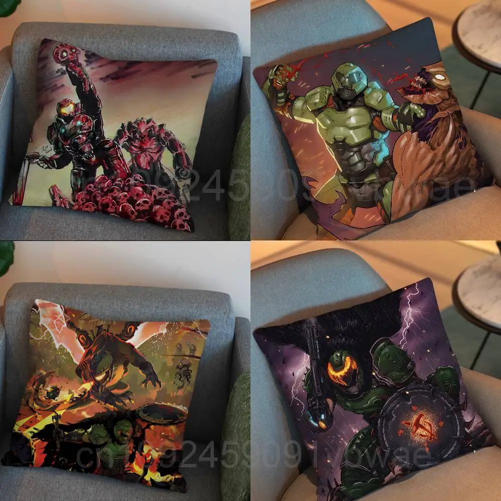 

cool game Super Slayer Doom Cushion Cover Suitable For Sofa Car Bedroom Office Cushions Decorative Pillow Case