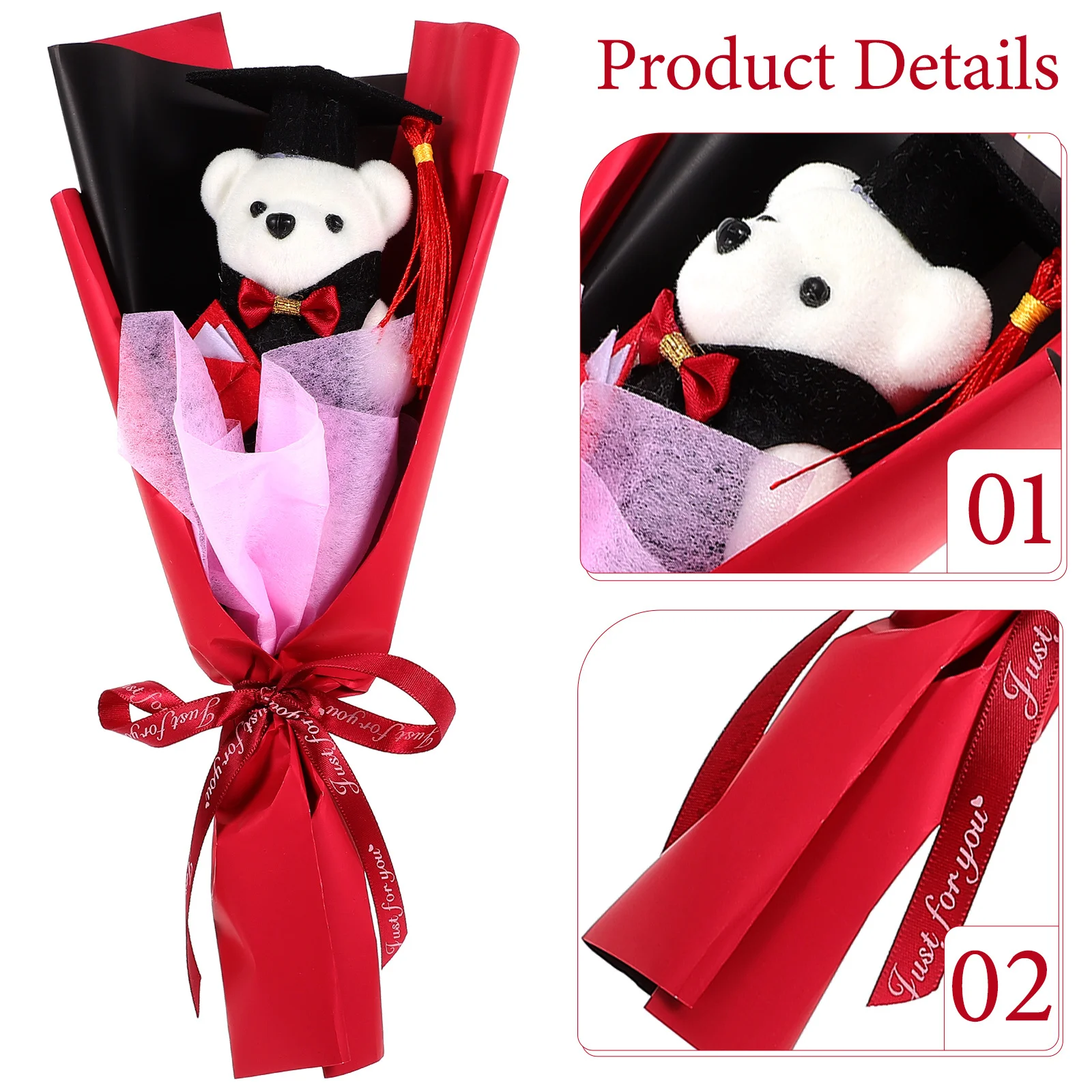 

Graduation Bear Bouquet with Cute Bear Design for Party Decoration and Photo Prop, Chic Graduation Gift for Her Unique Keepsake