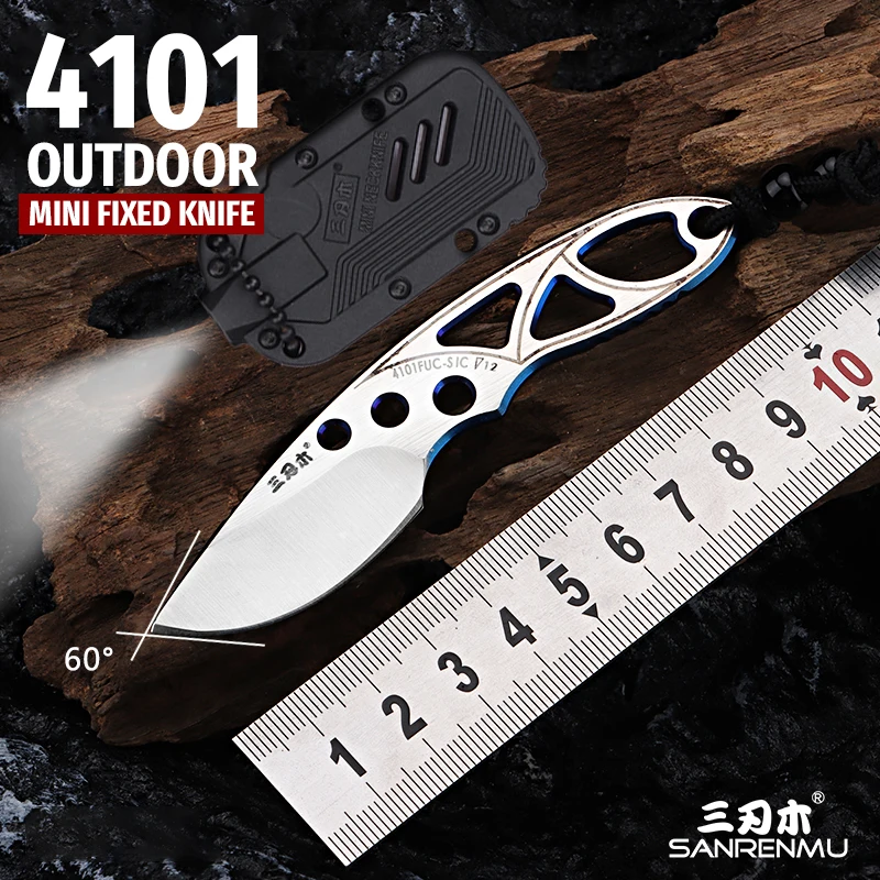 SANRENMU 4101 Pocket Knife 12c27 Outdoors Portable Mini Pocket Camping Edc Rescue Survival Tool straight knife