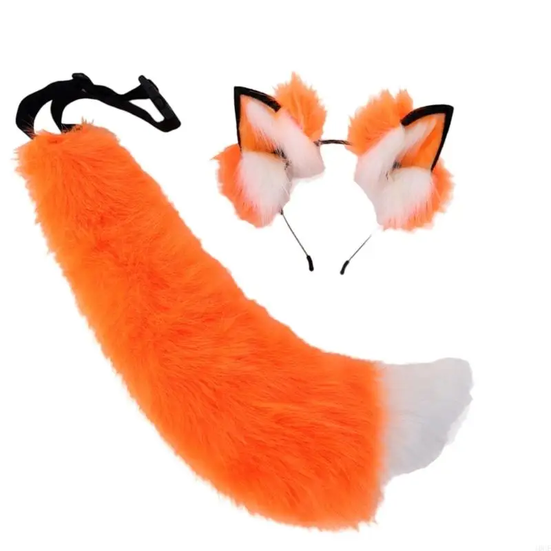 Handgemaakte pluche vossen oren hoofdbanden namaakbont staart voor Halloween cosplay feestkostuums accessoires voor kinderen en